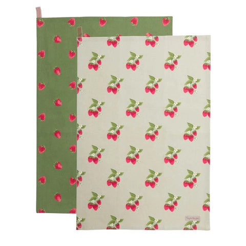 Strawberries 2 pack tea towel - Brambles Gift Shop