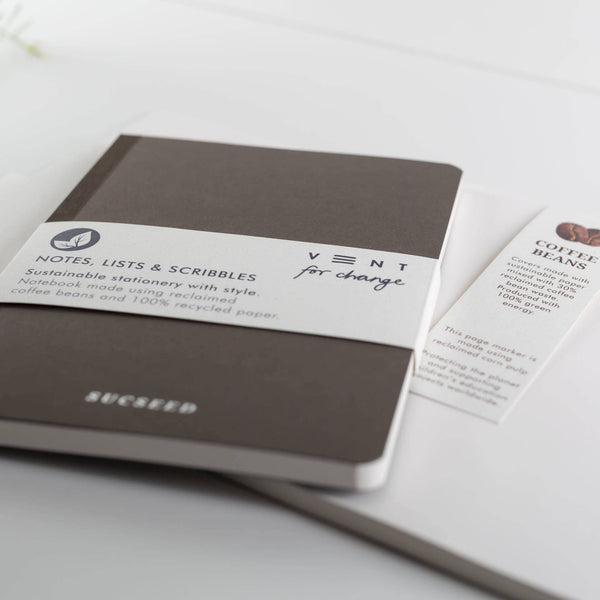 Notebook A5 Recycled - Sucseed Coffee Bean - Brambles Gift Shop