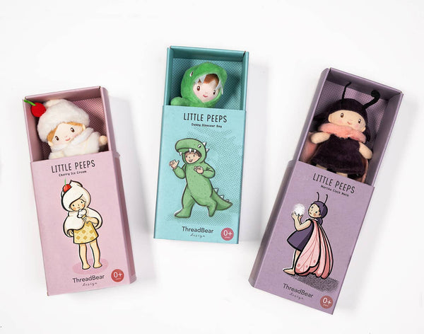 ThreadBear Little Peeps Martha Cloth Moth Matchbox doll 12cm - Brambles Gift Shop