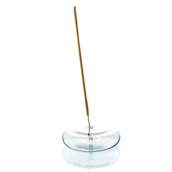 Dimple - Hand Blown Glass Incense Holder Grey - Brambles Gift Shop