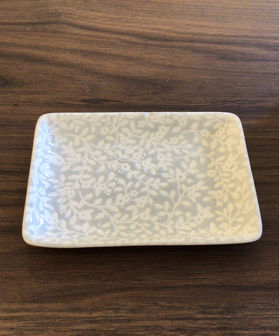 Grey Floral Ceramic Dish