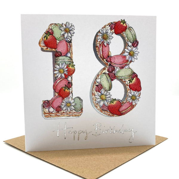 18th Birthday Card - Cake 18 Today