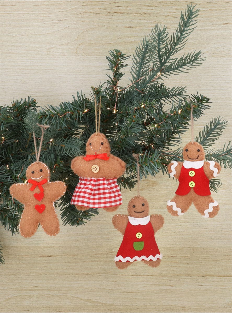 Fabric Gingerbread Tree Decoration - Brambles Gift Shop
