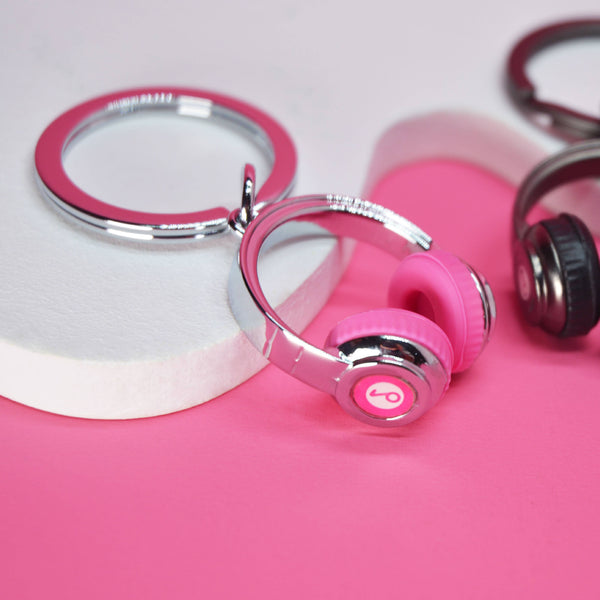 Metalmorphose Pink Headphones Keyring