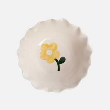 Caroline Gardner Pink Scallop Bowl with Flower