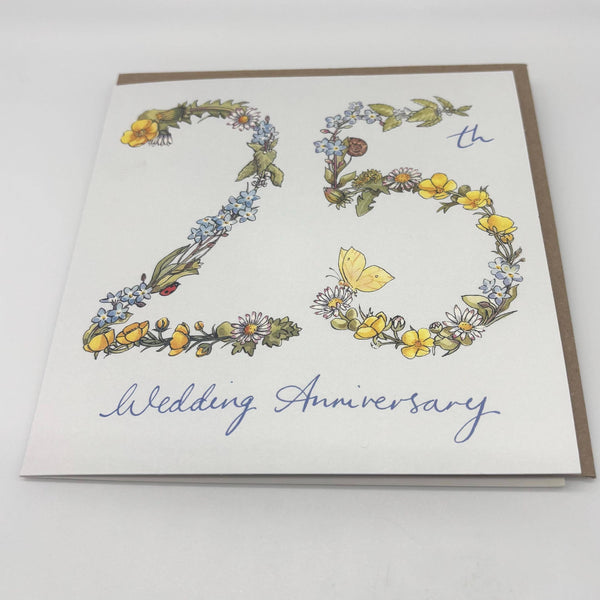 25th Anniversary Card - Wildflowers