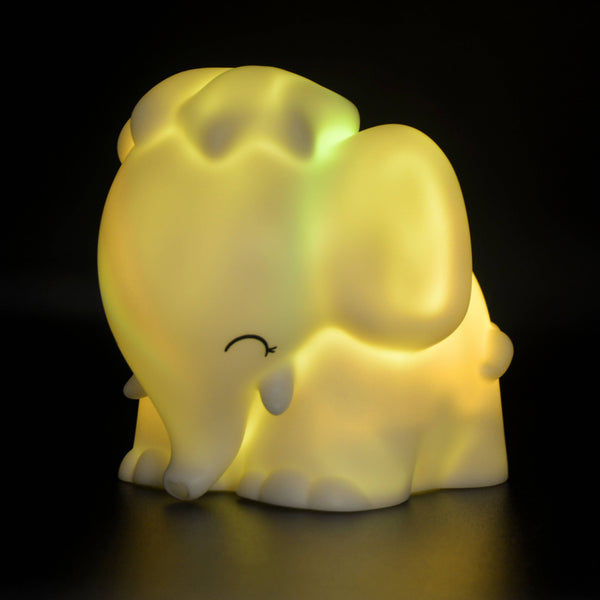 Dhink Mini Night Light Soft Grey Elephant With Black Eyes