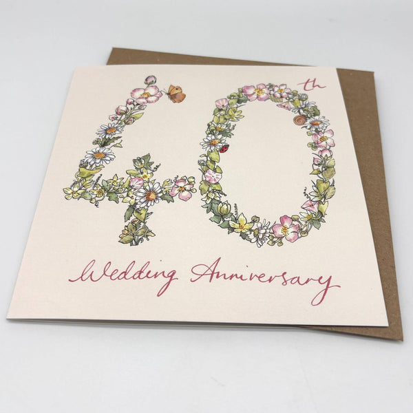 40th Anniversary Card - Wildflowers