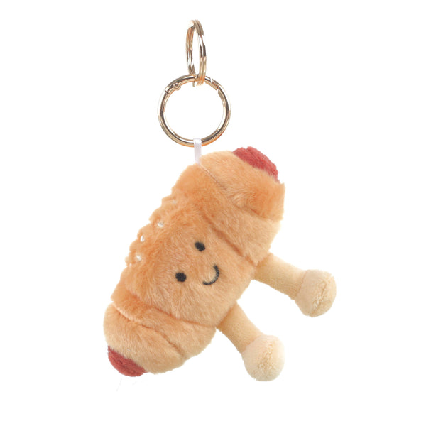 PLUSH SAUSAGE ROLL BAG CHARM - Brambles Gift Shop