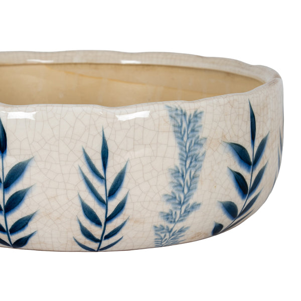 Blue Flora Ceramic Large Bowl