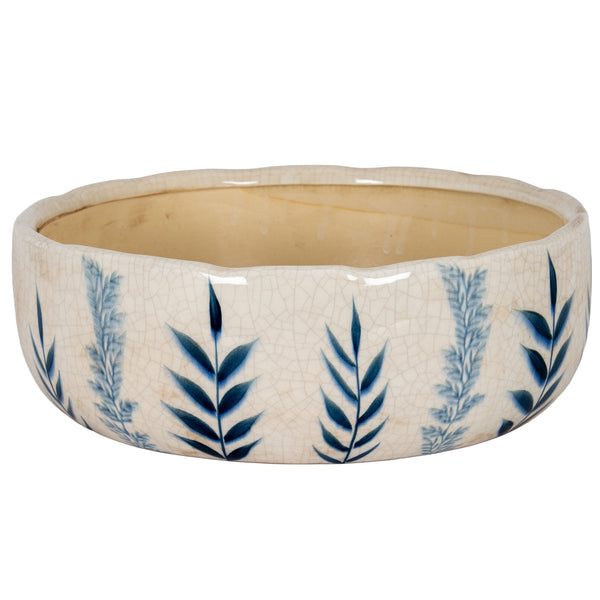 Blue Flora Ceramic Large Bowl