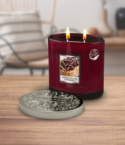 Sweet Black Cherries 2 Wick Candle