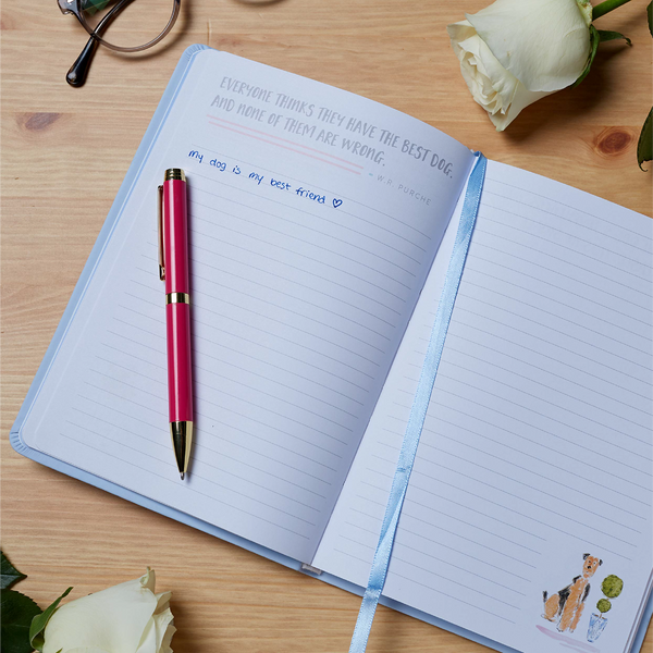 Éccolo A5 Soft Cover Dog Lover Journal - Baby Blue