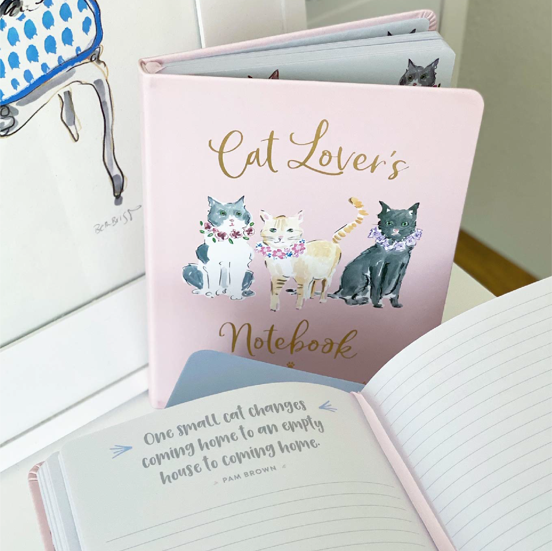 Éccolo A5 Soft Cover Cat Lover Journal - Pastel Pink