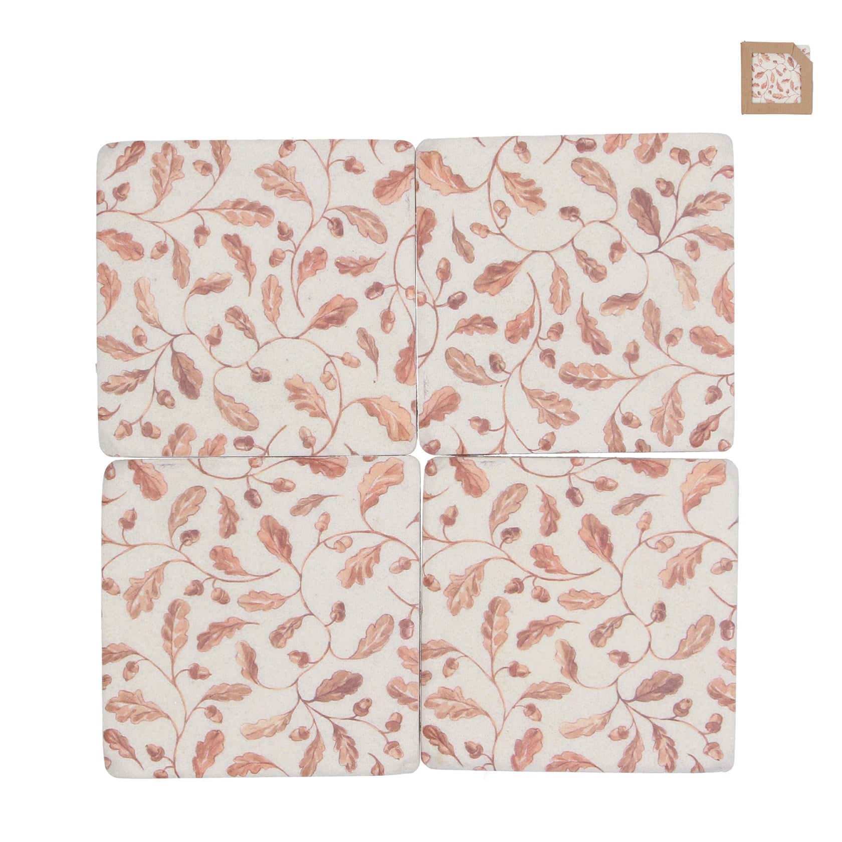 Oak Leaves and Acorns Resin Coasters (Set of 4) - Brambles Gift Shop
