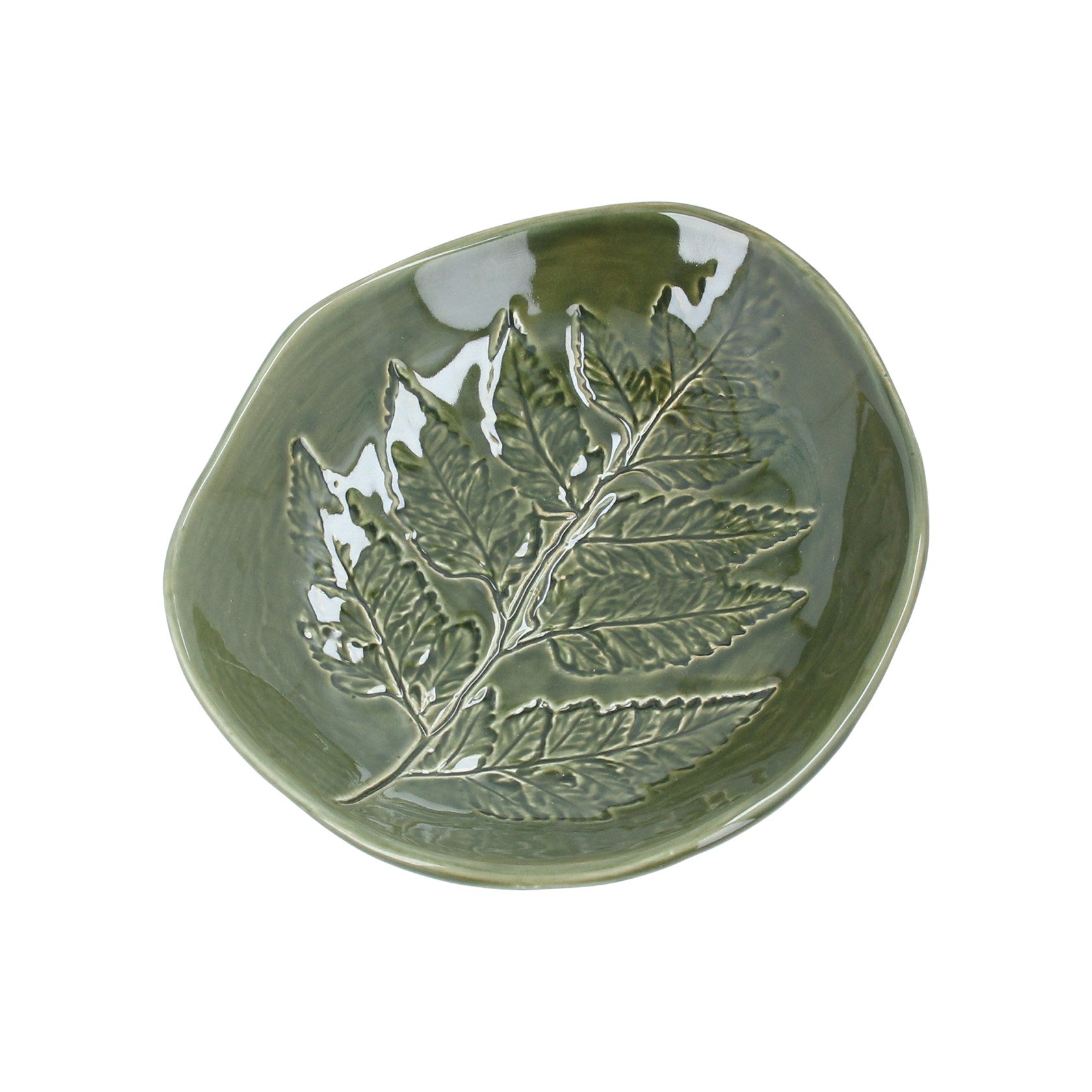 Green Fern Trinket Plate - Brambles Gift Shop