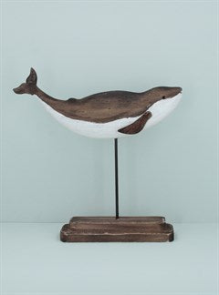 Rustic Wooden Whale - Brambles Gift Shop