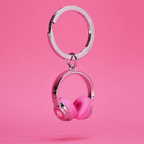 Pink Headphones Keyring
