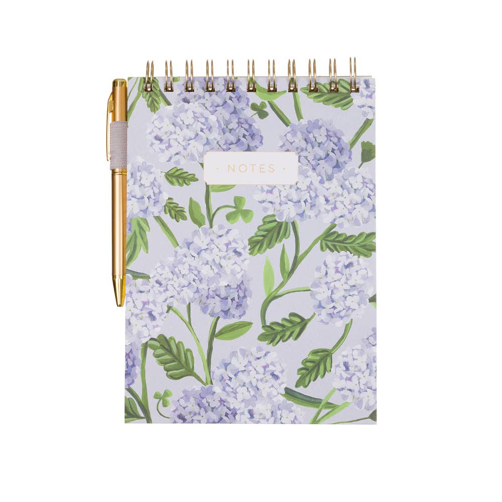 Éccolo Spiral Steno Pen Pad - Hydrangea Notepad with Pen
