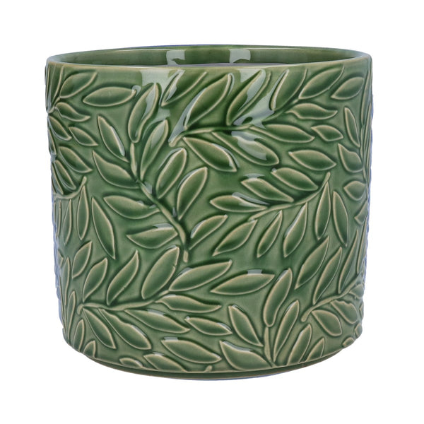 Green Leaf Pot - Brambles Gift Shop