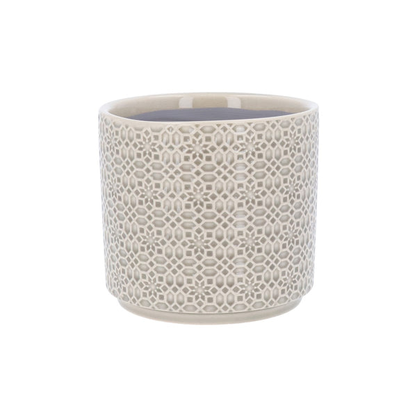 Grey Tile Stoneware Pot - Brambles Gift Shop