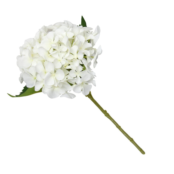 Artificial Single Hydrangea White Faux Stem 46cm 10PK - Brambles Gift Shop