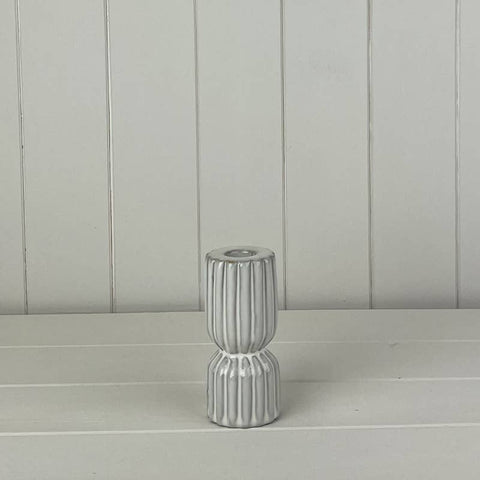 Glazed Ceramic Candle Holder With Textured Detail