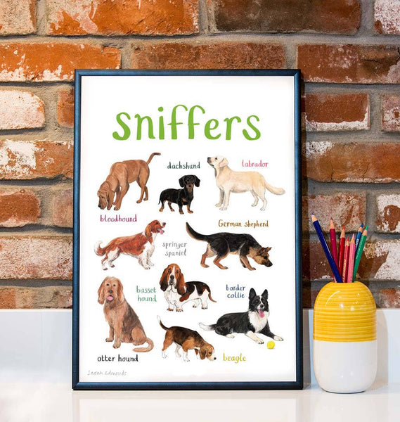 Sniffers Art Print - A4 - Brambles Gift Shop