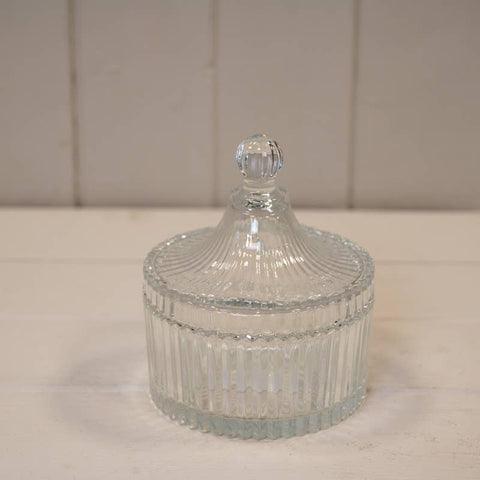 Clear Glass Trinket Dish With Lid