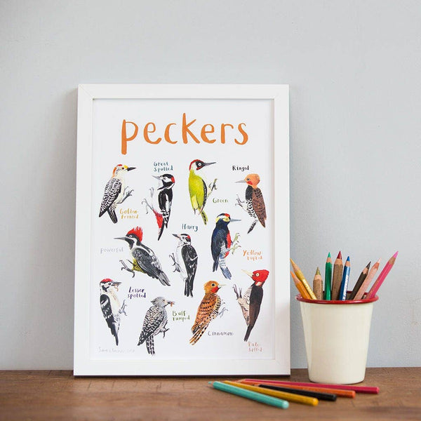 Peckers Art Print - A4 - Brambles Gift Shop