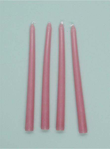 Dusky Pink Taper Candles - Brambles Gift Shop