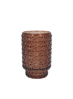 Amber Pressed Glass Star Tea Light Holder - Brambles Gift Shop