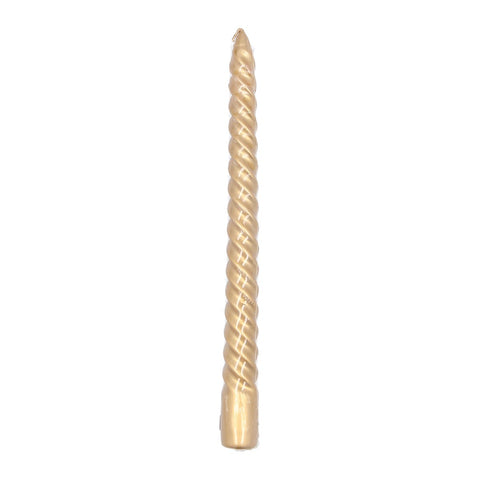 Gold Twist Taper Candle - Brambles Gift Shop