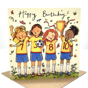 Birthday Card - Girls Football