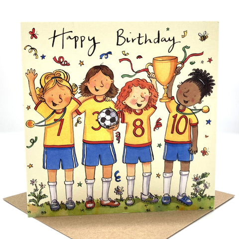 Birthday Card - Girls Football