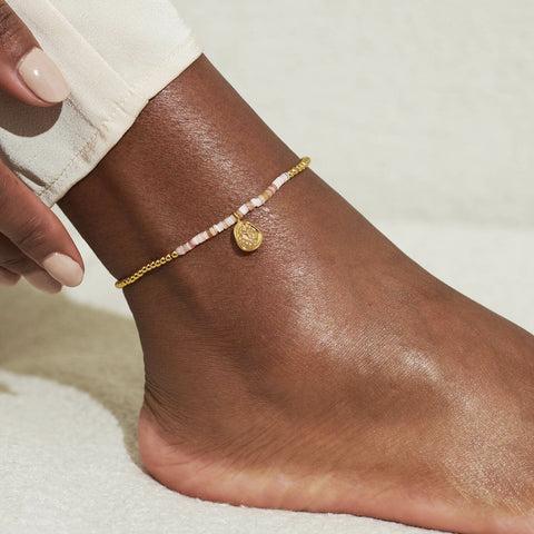 Pink Shell Gold Heart Anklet - Brambles Gift Shop