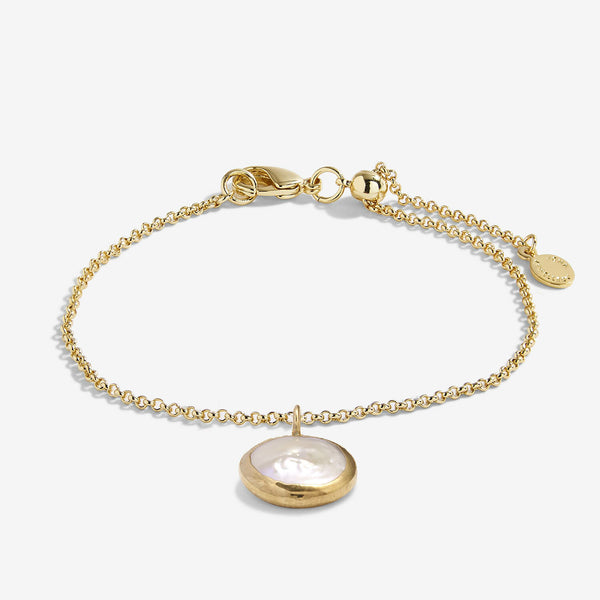 Summer Solstice Coin Pearl Gold Bracelet - Brambles Gift Shop