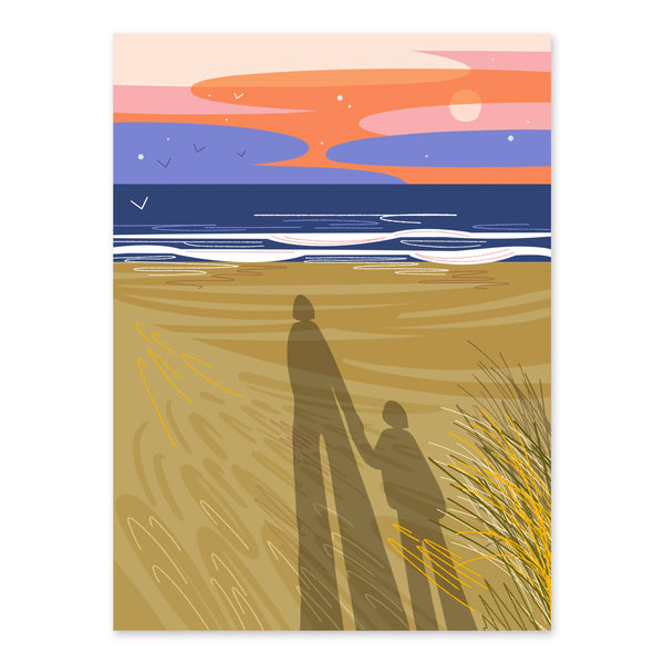 Mother and child shadow selfie print