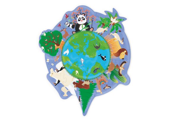 Scratch Compact Puzzle 45pcs- Contour Puzzle WORLD - Brambles Gift Shop