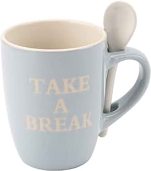 Take A Break Mug With Spoon - Brambles Gift Shop