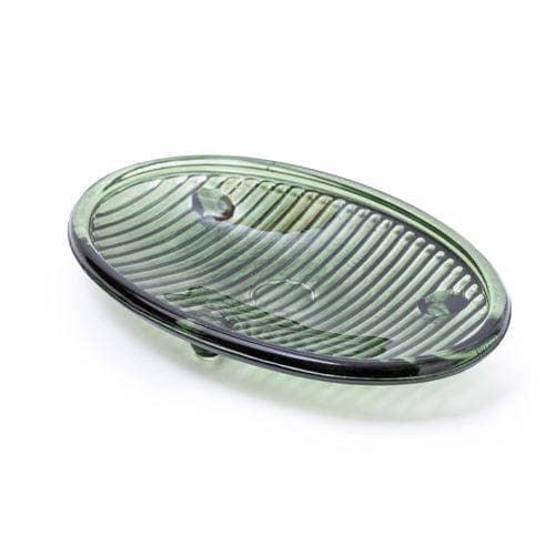 Green ribbed soap dish glass design 6PK - Brambles Gift Shop