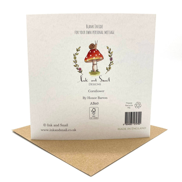 60th Birthday Card - Cornflowers