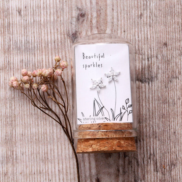 BEAUTIFUL SPARKLE Five Crystal Flower Earrings - Brambles Gift Shop
