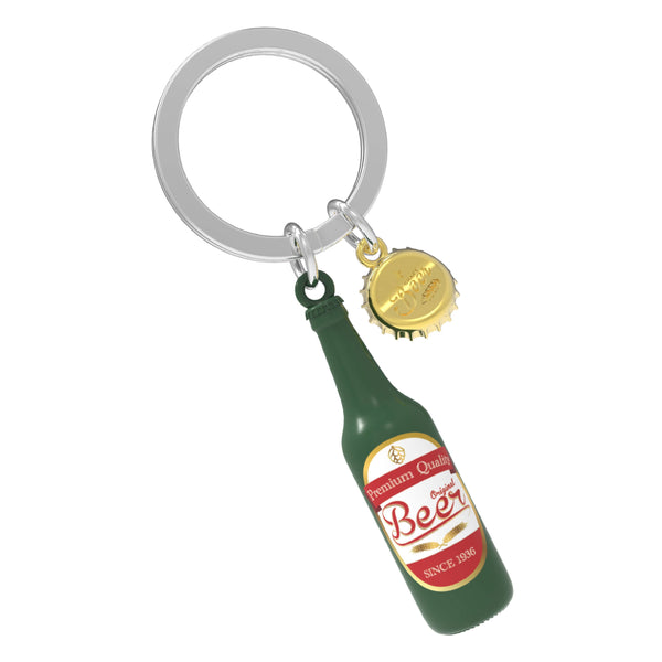 Green Beer Bottle Keyring