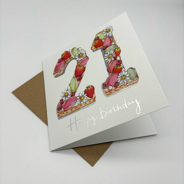 21st Birthday Card - Cake 21 Today