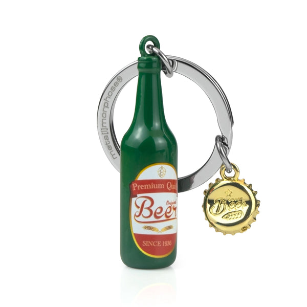 Green Beer Bottle Keyring