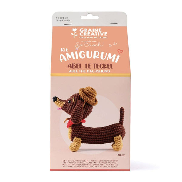 Graine Creative Amigurumi Crochet Kit – Dachshund 180mm