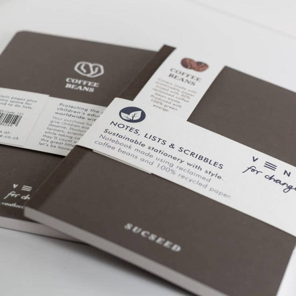 Notebook A5 Recycled - Sucseed Coffee Bean - Brambles Gift Shop