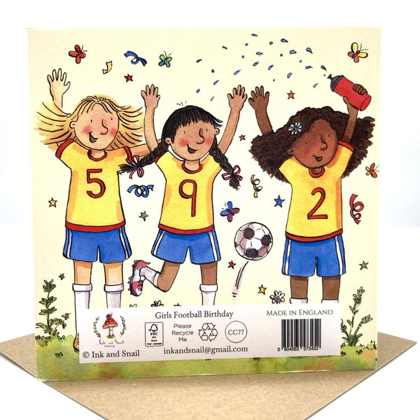 Birthday Card - Girls Football