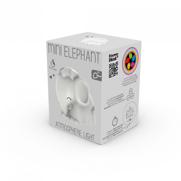 Elephant Light Grey Colour Changing LED Night Light Mini - Brambles Gift Shop